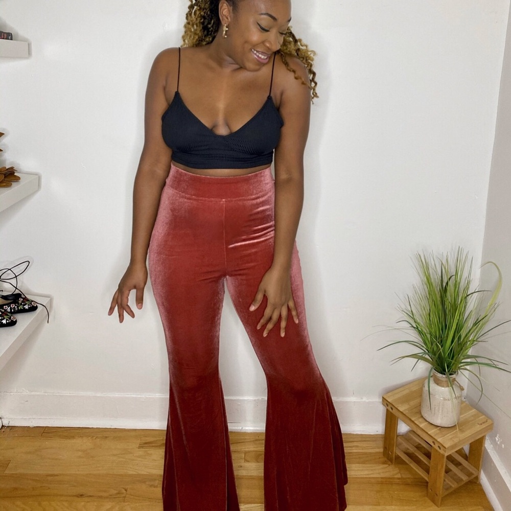 Rose high waist wide leg bell bottoms.
